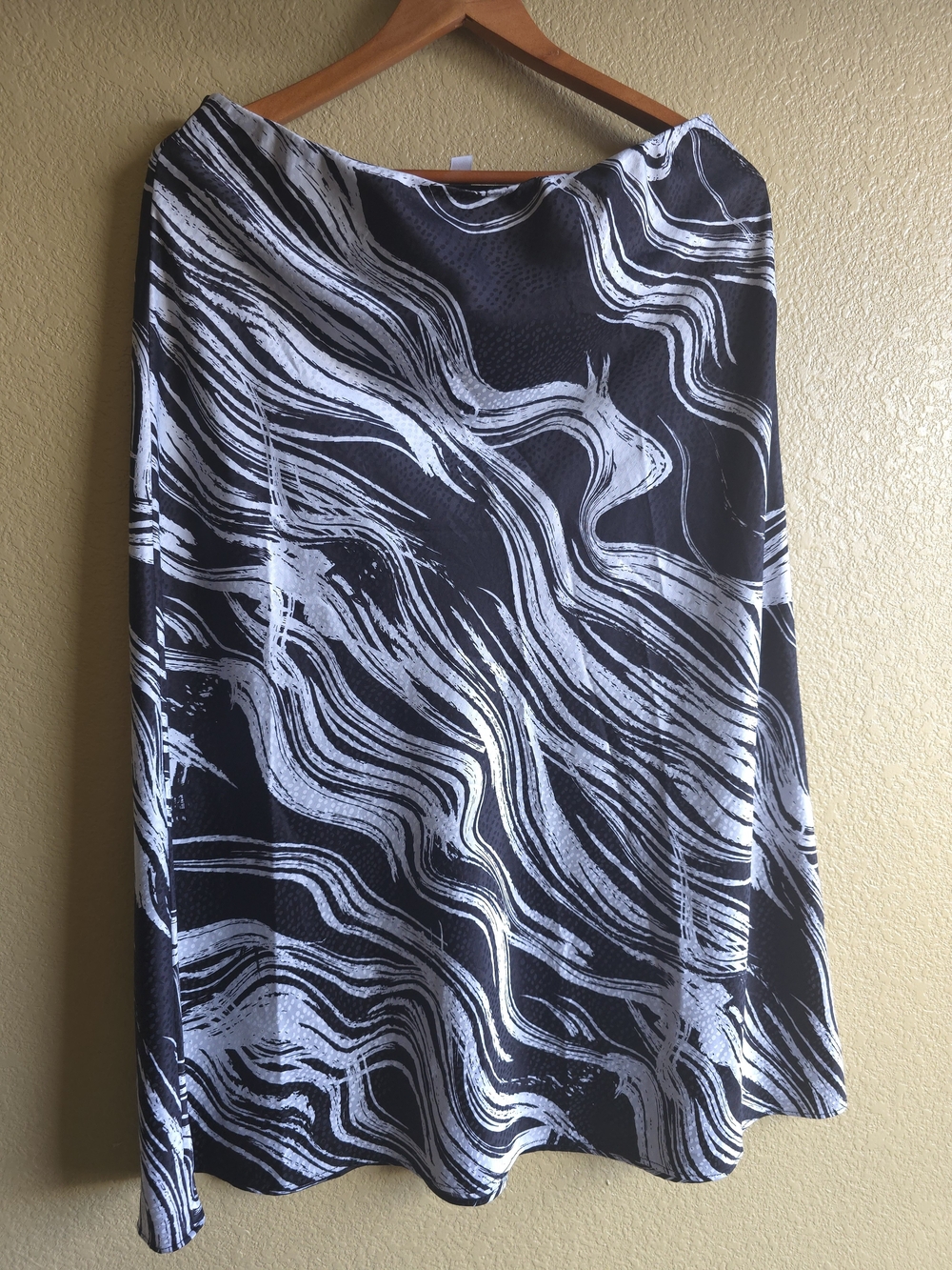 Nine West Black and White Swirl A-Line Skirt